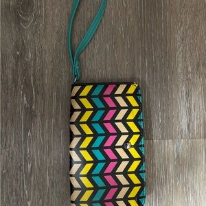 Chevron Pattern Wristlet Clutch